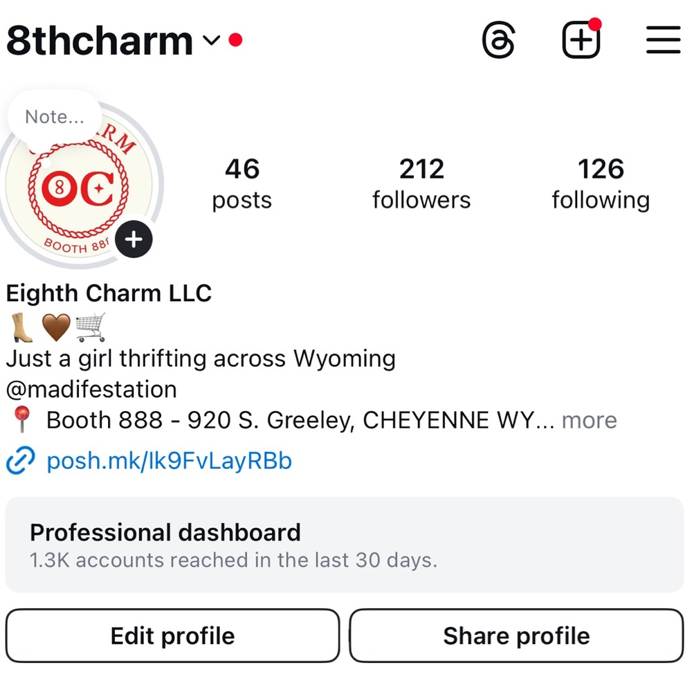 INSTAGRAM ACCOUNT @8thCharm